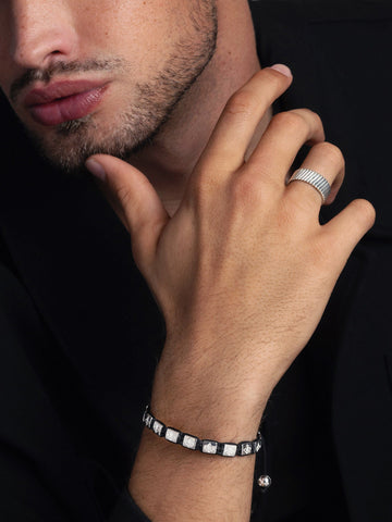 Nialaya Men's Ring Men's Sterling Silver Band Ring Men's Sterling Silver Band Ring